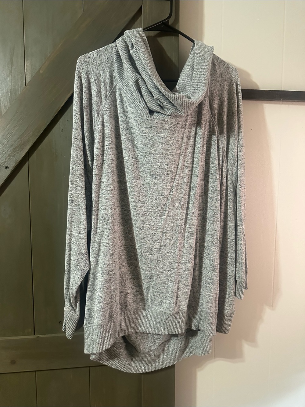 Express Heather Gray Cowl Neck Sweater